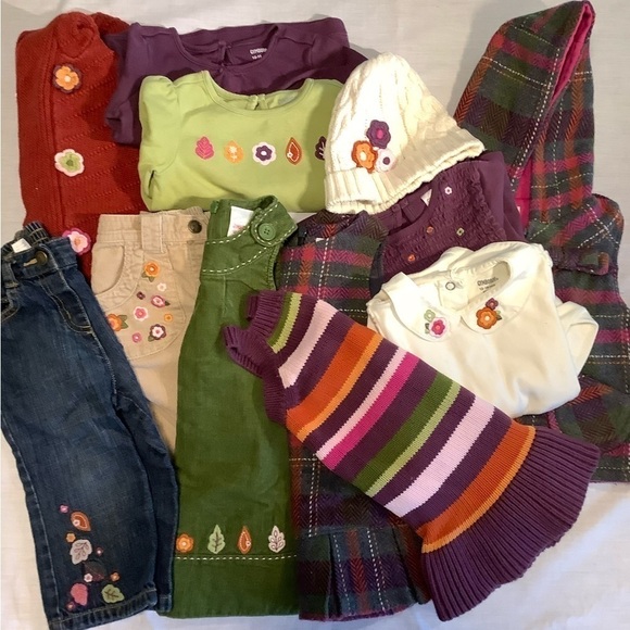 GYMBOREE “Fall Leaves & Flowers” quilted plaid vest with hood. 12-24 months. - Picture 6 of 6